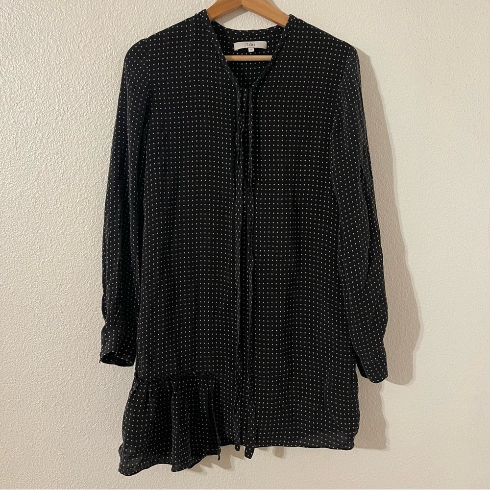 TIBI Womens Silk Dress Size 2 Black Star Pattern